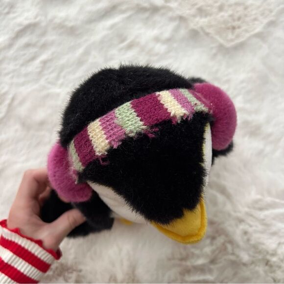 Russ Berrie Daisy Chain Plush TUX the Penguin w Earmuffs Stuffed Animal Toy - Picture 6 of 10